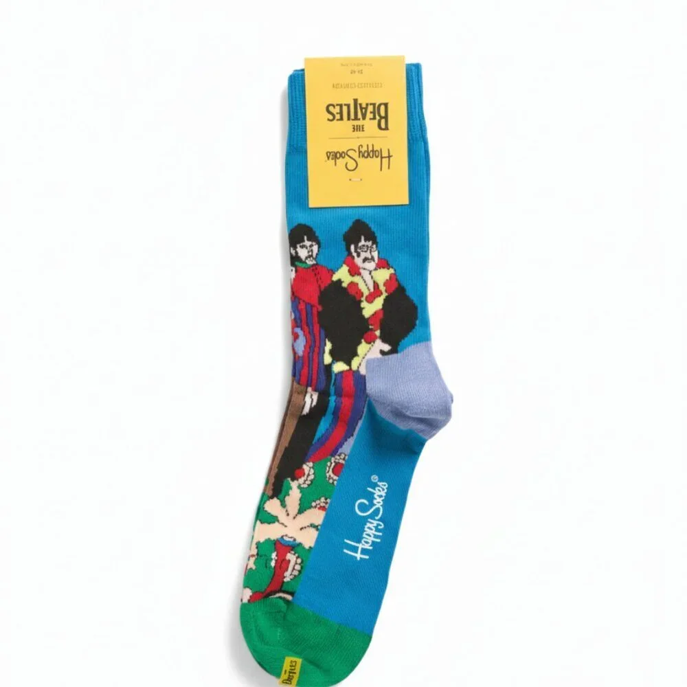 Happy Socks The Beatles Graphic Crew Socks Music Band Art Paul John Colorful